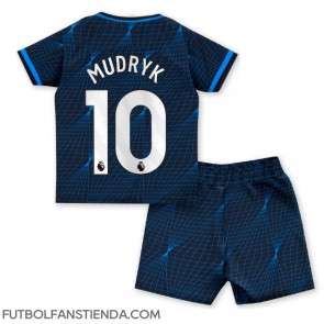 Chelsea Mykhailo Mudryk #10 Segunda Equipación Niños 2023-24 Manga Corta (+ Pantalones cortos)